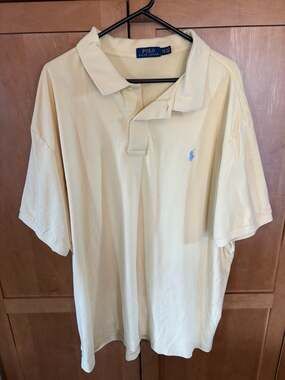 Polo Ralph Lauren Pale Yellow Short Sleeve Mesh Polo Shirt Size 3XB Big & Tall
